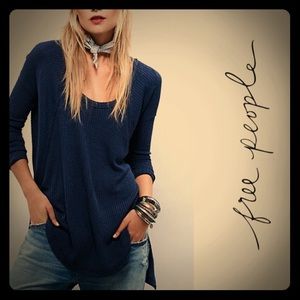 Free People Navy Thermal; M